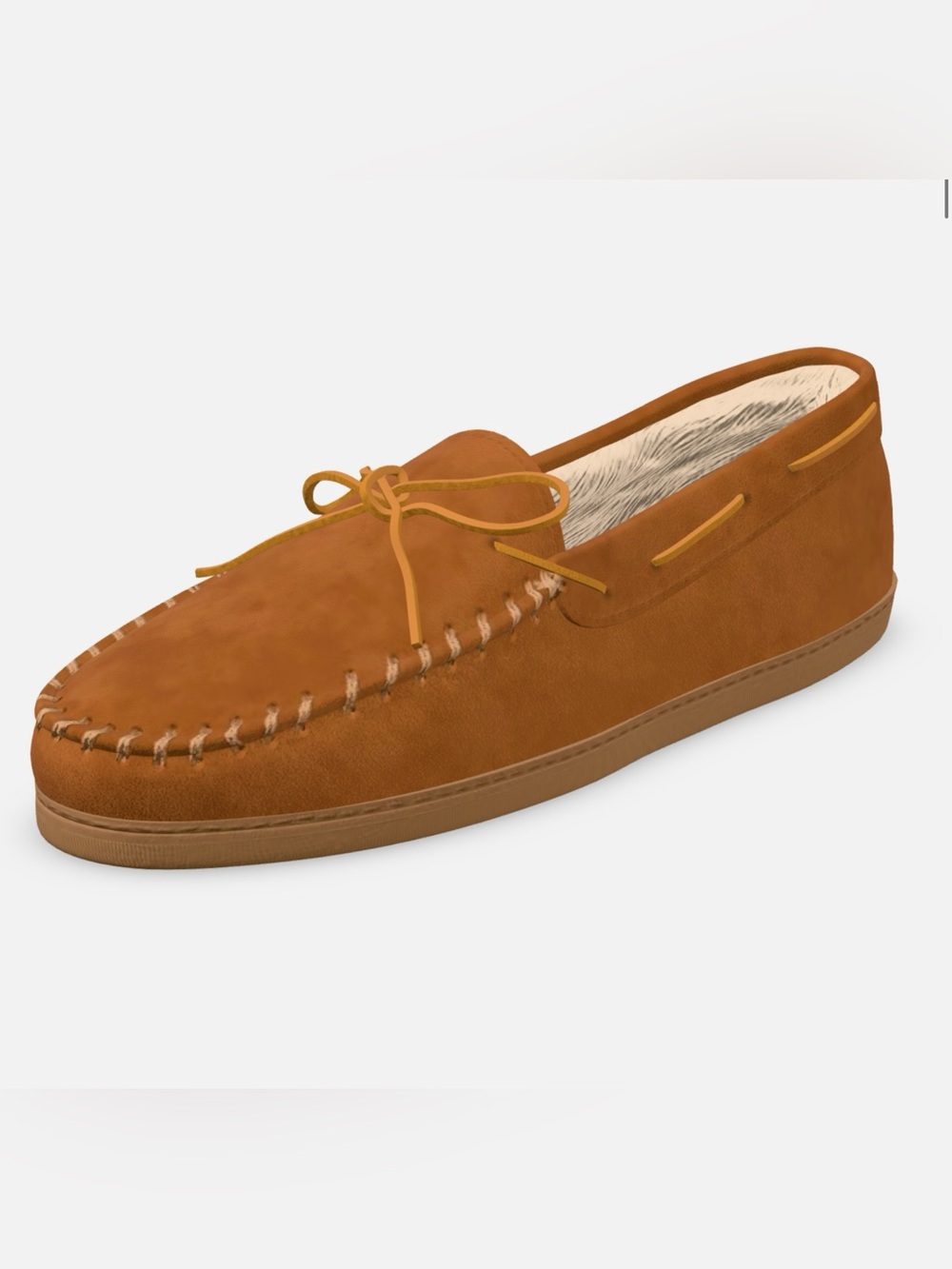 BNWT Great NW Clothing Co Tan Suede Leather Moccasin Shearling Slippers for Men - Picture 7 of 14